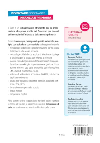 Concorso Scuola Infanzia E Primaria - Prova Scritta - Quiz Commentati - 2