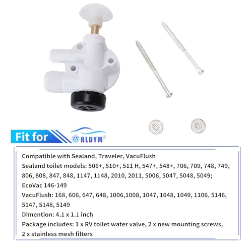 Image of Upgraded RV Toilet Water Valve Assembly Kit 385314349 for Dometic, Sealand, Traveler and VacuFlush Pedal-flush Toilet