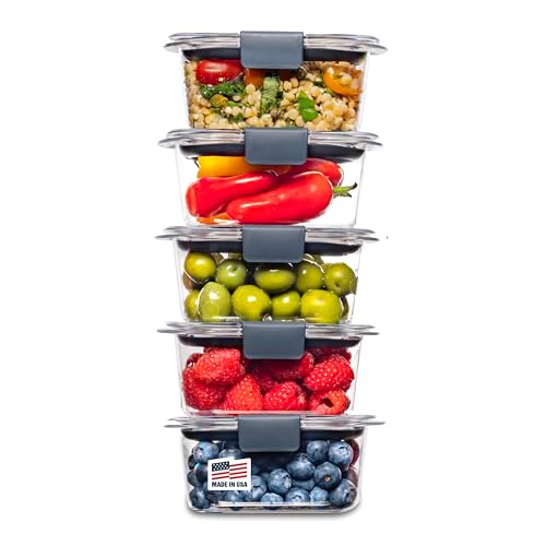 Rubbermaid Brilliance BPA-Free Food Storage Containers Multi Pack, 1.3 Cup...