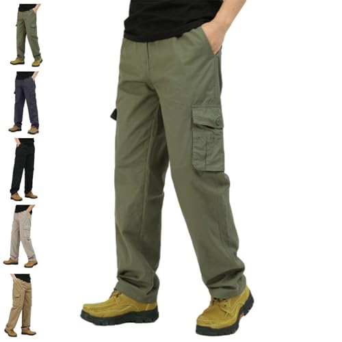 Flexrover Extra Super Comfort Flex Fit Cargo Pants, Multiple Pocket Sturdy Cargo Pant Casual Elastic Waist Tactical