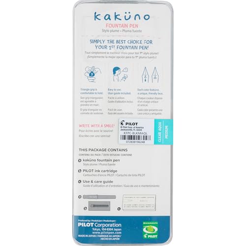 Image of PILOT Kakuno Fountain Pen, Aqua Barrel, Medium Nib