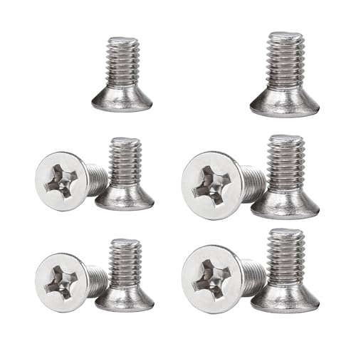 Door Latch Keep Grub Screws, Socket Countersunk Machine Screws, Rustproof Machine, 304 Stainless Stee Full Thread, Countersunk for Home and Office Security Enhancements