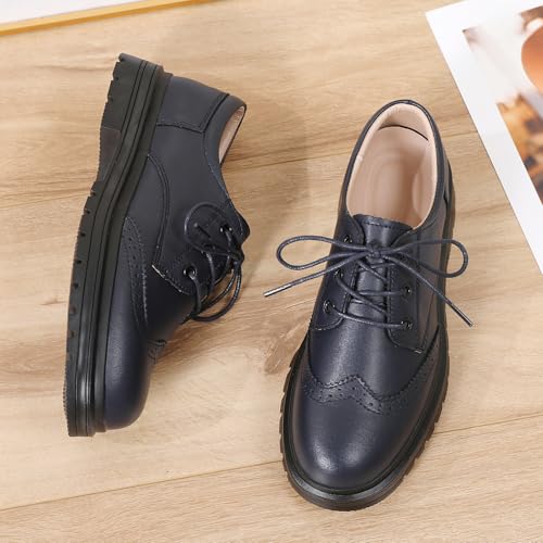 Image of Women's Oxford Shoes Classic Brogue-Style Platform Casual School Dress Shoes