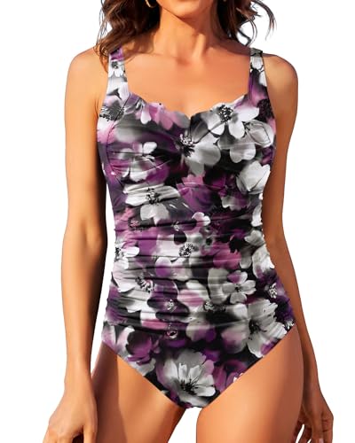 Image of Aqua Eve Womens Plus Size One Piece Swimsuit- Tummy Control Bathing Suit Full Coverage Swimwear
