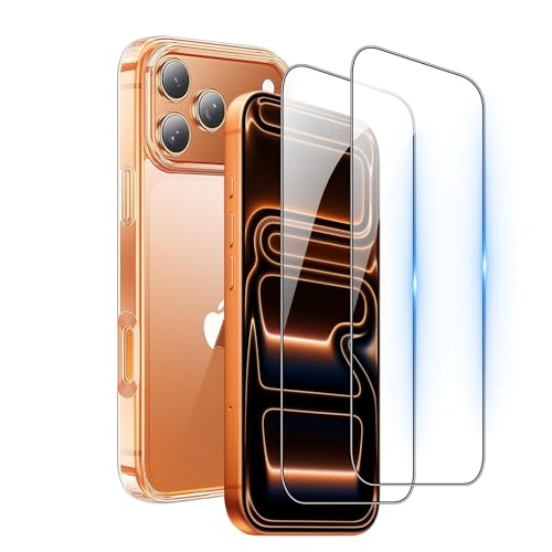 CHRICY �Ή� iPhone 17 Pro Max �p�� 2�����K���X�t�B����+ 1��TPU �V���R�� �P�[�X iPhone 17 Pro Max �ی�t�B���� ���� TPU �P�[�X �d�x9H �ϏՌ� �\��t���ȒP �t�B���� ���ϖh�~ �ϐ��� �w��h