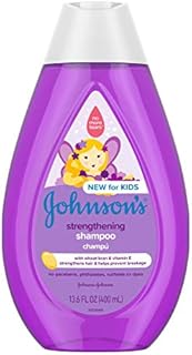 Johnson's Strengthening Tear-Free Kids' Shampoo with Vitamin E Strengthens & Helps Prevent Breakage, Paraben-, Sulfate- & Dye-Free, Hypoallergenic & Gentle for Toddler's Hair, 13.6 fl. o