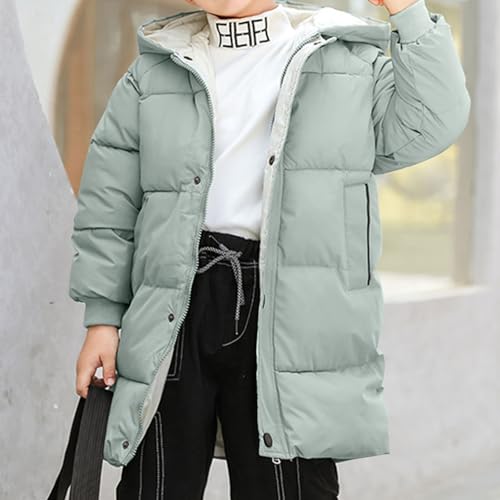RKSTN Winter Puffer Jackets for Kids Padded Wadded Down Jacket Solid Color Long Sleeved Coats Hooded Casual Outwear4
