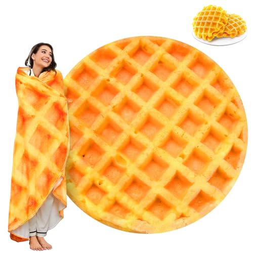 Waffles Blanket, Tortilla Blanket for Adults and Kids, Funny Food Throw Blanket, Novelty Gifts for...