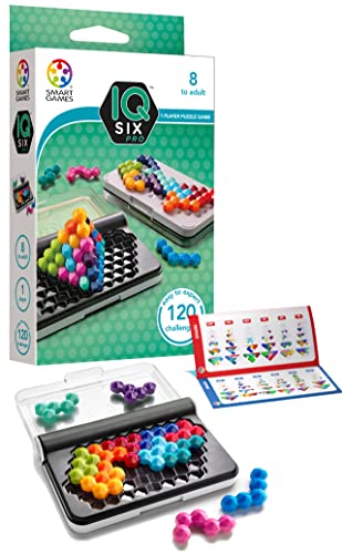 SmartGames - IQ Six Pro, Puzzle Game with 120 Challenges, 3 Playing Modes, 8+ Years