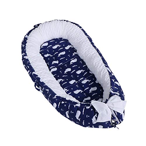 YIKANWEN Babynest Kuschelnest Babynestchen, multifunktionelles Polster-Nestchen für Babys,100% Baumwolle Nestchen Reisebett für Säuglinge im Alter 0-12 Monate,waschbar, trocknergeeignet