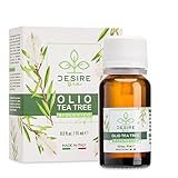 desire bio tea tree oil olio essenziale biologico - olio dell'albero del tè puro melaleuca alternifolia - olio essenziale tea tree per diffusori, aromaterapia, viso, corpo, mal di testa, micosi