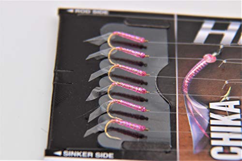 Sabiki Hayabusa Ex013 Uv Pink Skin 6-Hook Rig For Smelt Fish (3) #TOP1