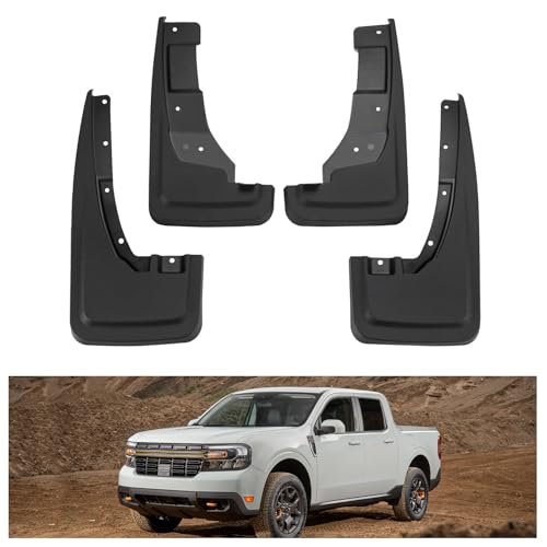 Image of Kiwi Master Mud Flaps for 2022-2026 Ford Maverick, OEM Replacement # NZ6Z-16A550-AA NZ6Z-16A550-BA, Heavy Duty Mud Guards, Front & Rear Splash Guards, No Drill, 4 Pcs Set