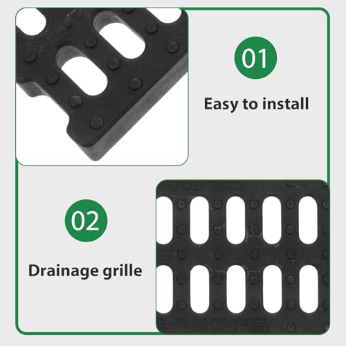 Rejilla de desagüe exterior de plástico PE Zerodeko negra con cubierta para patio 7