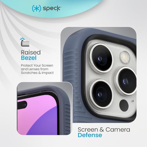 Speck iPhone 16 Pro Max Case - CandyShell Grip Case for Women and Men - Blue/Faded Denim