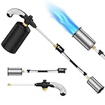 Propane Torch Weed Burner - Adjustable Flame Weed Burner with Detachable Handle & Piezo Trigger Self Igniting for Garden, Wood, Ice, Snow, Melting(Propane Tank Not Included)