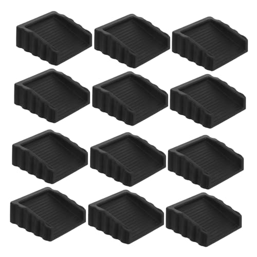 BESTYASH 12pezzi Cunei Fermaporta Per Pavimento Neri Fermaporta Antivento e Anticollisione Per Porte Sicurezza Senza Foratura Per e Casa Bloccaggio Per Riduzione Del Rumore