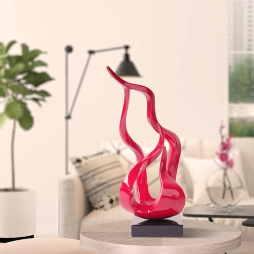 Miniatura 2 de Nenbolec Modern Escultura Estatua Llama Decorativa Figura Abstracto Regalo Interior Salon Arte Resina Decoración Del Hogar Rojo 42cm