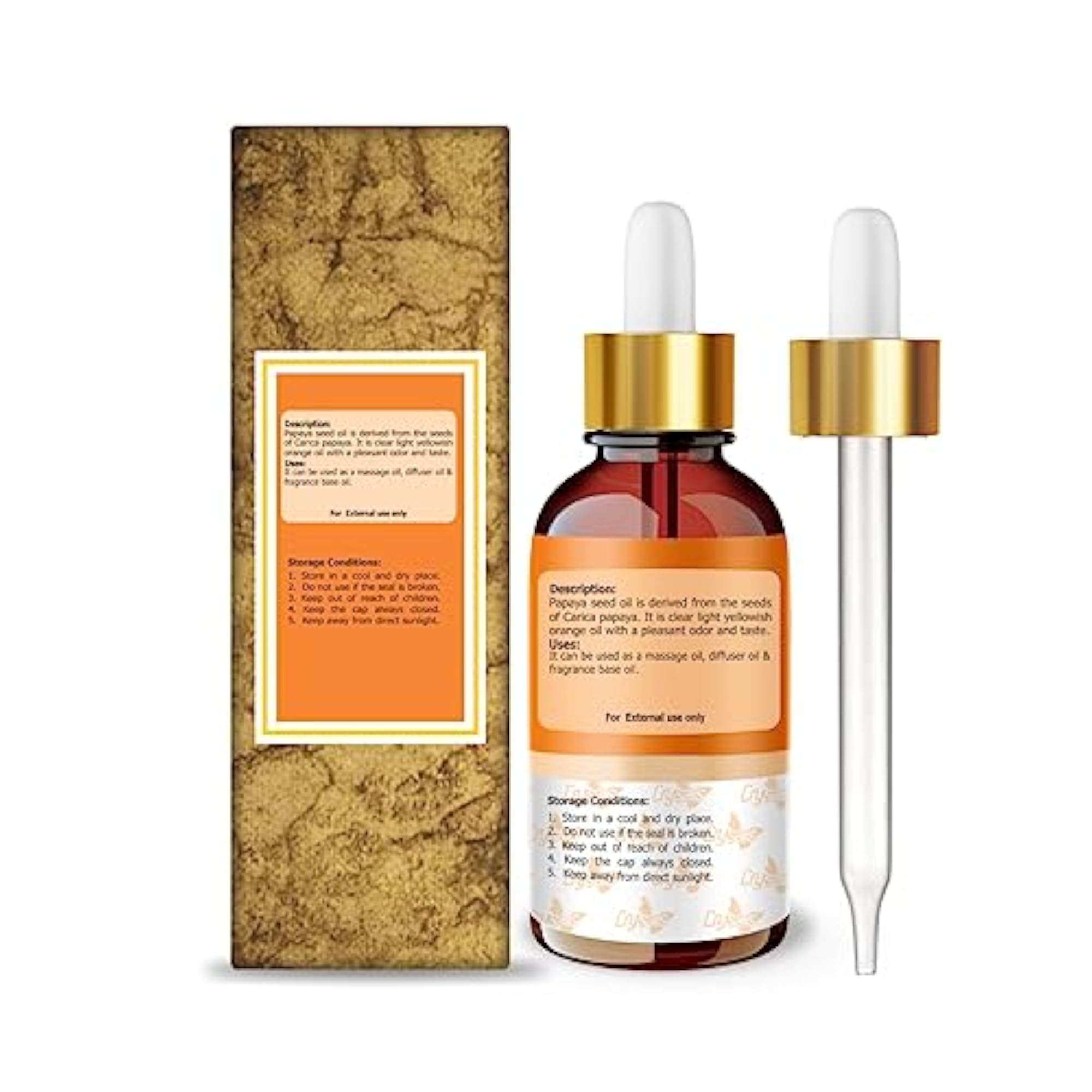Crysalis Papaya Seed Pure Carrier Oil, Cold Pressed - 50ML