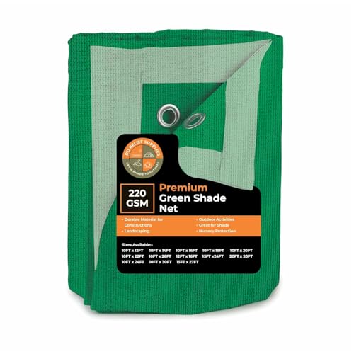 Image of Heavy Duty Green Shade Net Tarp, Multipurpose Green Protective Cover with 75% UV Sun Protection, Agro Net for Green House, Balcony, Gardening, Canopy, Fences, Garden Netting, 6' x 6'