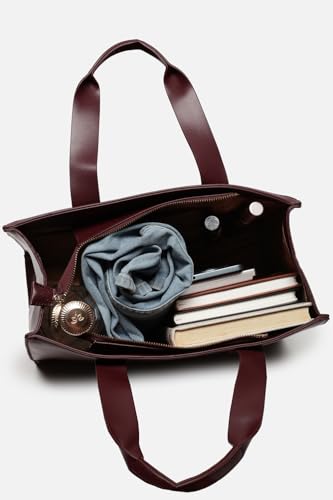 Image of Allen Solly Women's Large Tote Shoulder Bag | PU Leather | Soft Touch | Detachable Sling | College & Daily Carry