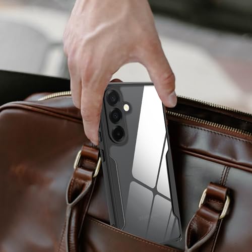 Image of A rtistque Clear Hard Transparent Acrylic Armor Anti-Drop Shockproof TPU Edge Back Cover Case for Samsung Galaxy A56 - Black