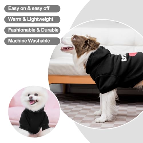 EXPAWLORER Dog Hoodies- Fall Soft and Warm Dog Sweatshirt with Leash Hole, Winter Autumn Fleece Pet Clothes with Love ME Print for Puppy,Cat, Small Medium Large Dogs - Image 6