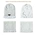 HINDAWI Winter Beanie Hat Scarf Gloves for Women Men Slouchy Snow Knit Skull Cap Infinity Scarf Touch Screen Mittens White