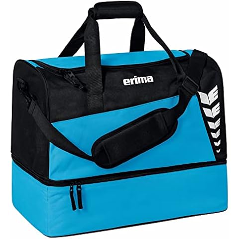 Erima Six Wings Sports Bag with Bottom Compartment, Curacao/Black, S Cover