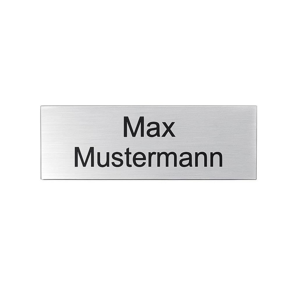 Briefkastenschild Klingelschild Türschild Namensschild Namensschilder Briefkasten Etiketten Gravur Selbstklebend | wetterfest, wetterbeständig | Lasergravur | Größen 60x20mm und 80x35mm (6 x 2 cm)