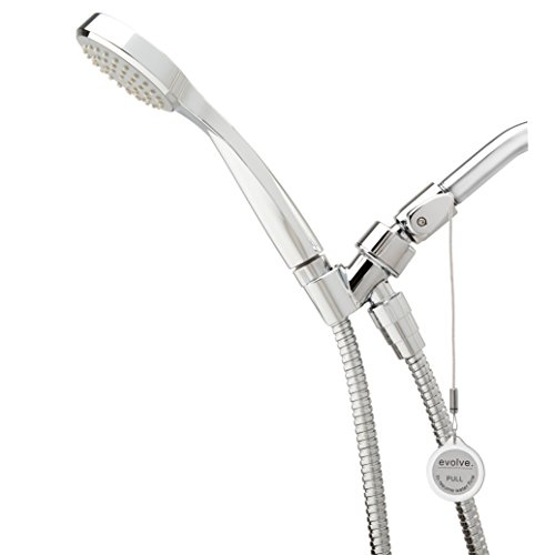 ShowerStart EV3031-CP200-SB High Pressure, Low Flow, Full Body Spray, 2.0 gpm WaterSense Integrated Technology Water Saving Hand Shower, Chrome Polish