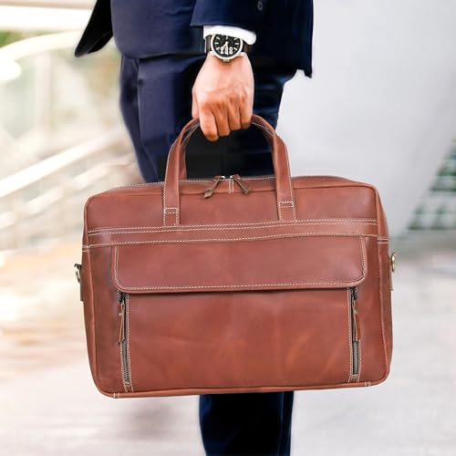 18 Inch Full Grain Leather Briefcase
