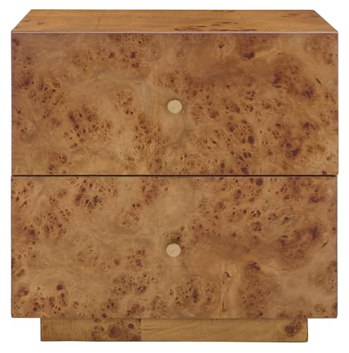 SAFAVIEH Home Collection - Tahan 2-Drawer Nightstand Table, Natural Modern Bedside Storage, Fully Assembled (NST6608A)