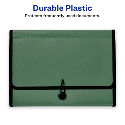Image of Avery Expanding File Folder Organizer, 13-Pocket Accordion File Organizer, Sage, Holds 425 Letter /A4-Size Sheets (73555) (Pack of 6)