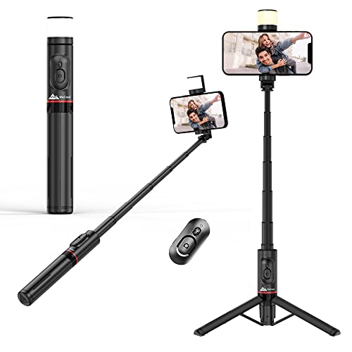 WeCool S4 Selfie Stick, Bluetooth Selfie Stick with Light,6 Shades (3 Colors and 2 Tones), Capture Your Photos and Videos in Next Dimensions, Stable Tripod Stand Useful for Makeup, Selfie, Vlogging.