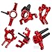RcarmubWow RC Alloy Aluminium Front Steering Blocks & Caster Blocks & Rear Stub Axle Carriers Upgrades Part for 1/10 Kraton 4S BLX,Outcast 4S BLX,1/8 Mojave 4S BLX,Red