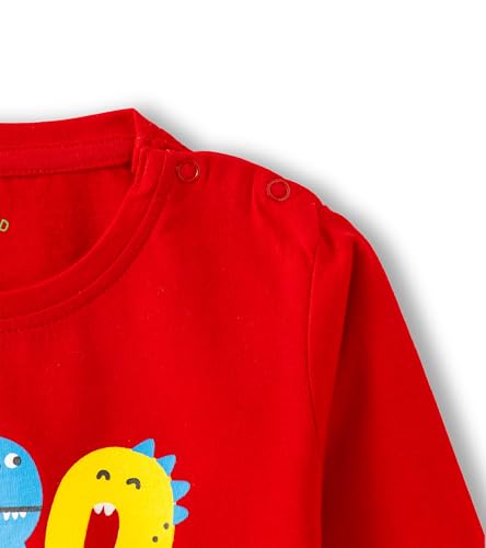Image of YUV Infant Boys 100% Cotton Regular Fit Full Sleeve Printed T-Shirts, Pack of 5