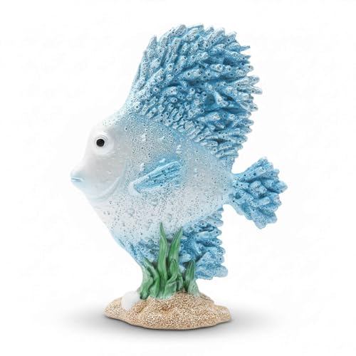 Estatua decorativa de pez oceánico estilo costero miniatura 1