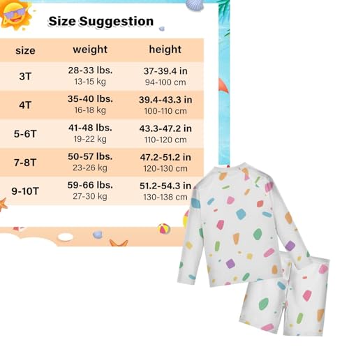 Traje de baño de dos piezas infantil con manga larga contra rayos UV blanco 3