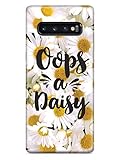 Inspired Cases - Compatible with Galaxy S10 Plus Case - 3D Textured Protective Phone Case for Samsung Galaxy S10 Plus - Oops A Daisy - White
