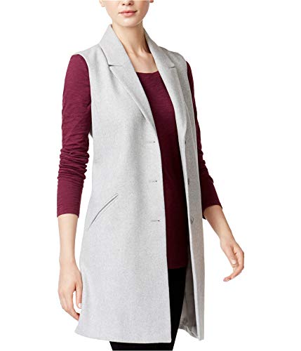 Maison Jules Womens Gilet Sweater Vest, Grey, Large