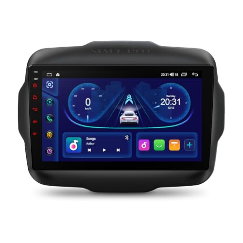 XTRONS Android 14 Car Stereo for Jeep Renegade, Octa Core 4+64GB Car Radio, 9 Inch Touch Screen GPS Navigation Bluetooth Head Unit Built-in DSP CarPlay Support 4G LTE OBD2 DVR TPMS Backup Camera