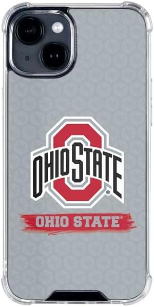 Skinit Clear Phone Case Compatible with iPhone 15 - Officially Licensed Ohio State University Distressed Logo Design