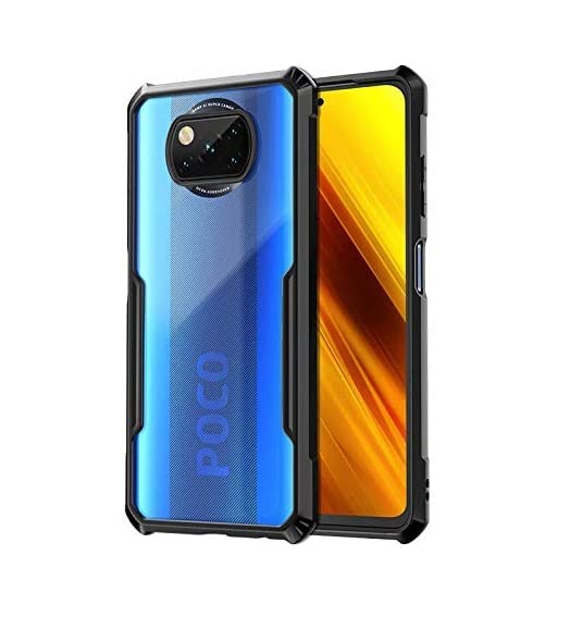 Amazon Brand -Solimo 360 Degree Protection Bumper Protective Design Shockproof Crystal Clear Transparent Back Cover Case for Poco X3 - Black - TPU+Plastic (B09B4MT27F) Amazon Price History, Amazon Price Tracker