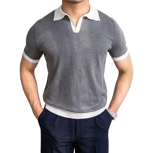 Men Solid Comfy Lapel Fashion Trendy Shirt Casual Light Ripe Wind Pullover Tops Summer Classic Young Polo Shirts