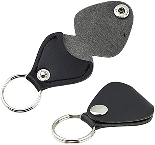 Générique Porte-clés en Cuir Noir pour médiator de Guitare - Les Beatles, Paul McCartney, John Lennon, RIngo Starr, George Harrison Générique Porte-clés en Cuir Noir pour médiator de Guitare – Image 3