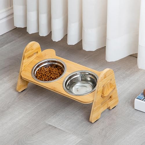 Elevated Dog Bowls, Puppy Feed Dishes, Pet Feeding Accessories, Raised Stand Comfortable Eating, Neater Floor Feeding for Dogs and Cats, 15.35x6.69x7.09 Inches – Bild 5