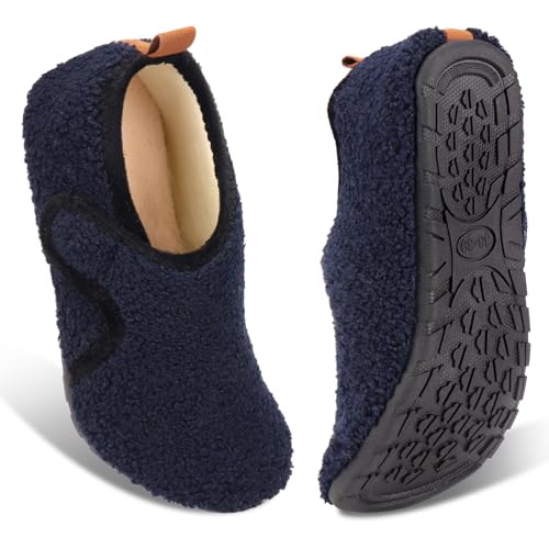 Image of Ibeauti Women Mens House Slippers Lightweight Comfy Barefoot Slipper Socks Rubber Sole House Shoes for Indoor /Outdoor Bedroom Travel