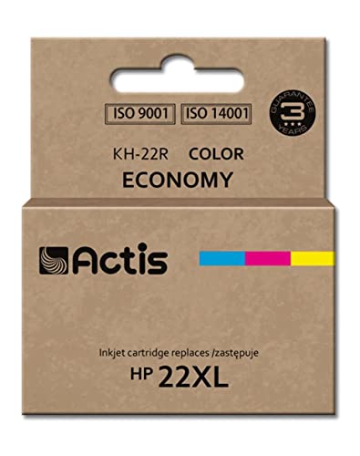 ACTIS KH-22R Ink for HP Printer; HP 22XL C9352A Replacement; Standard; 18 ML; Couleur