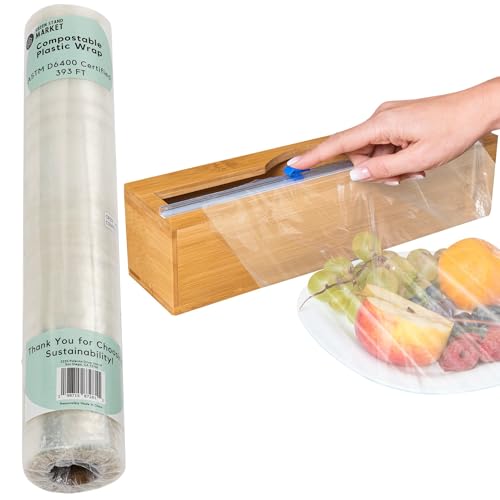 Compostable Food Wrap with Dispenser 400 sq ft Roll